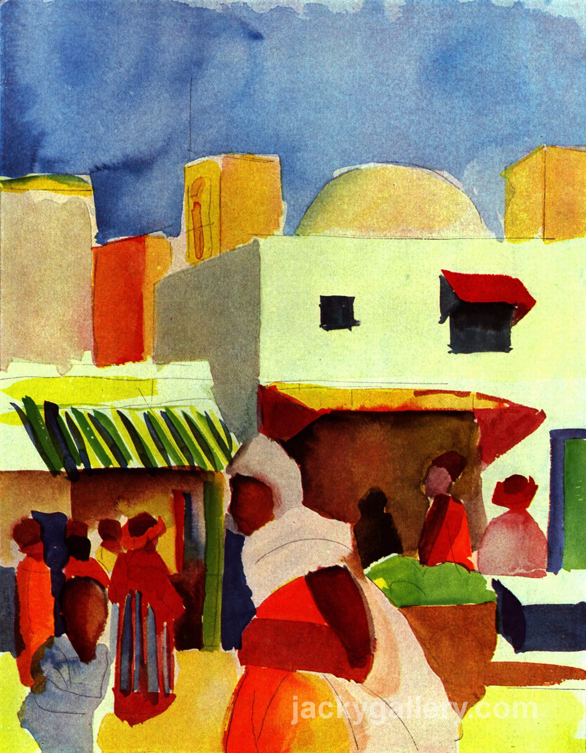 Market in Algiers, August Macke painting